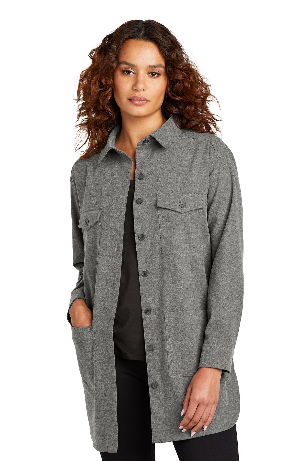 Mercer+Mettle™ Ladies Long Sleeve Twill Overshirt (MM2021)