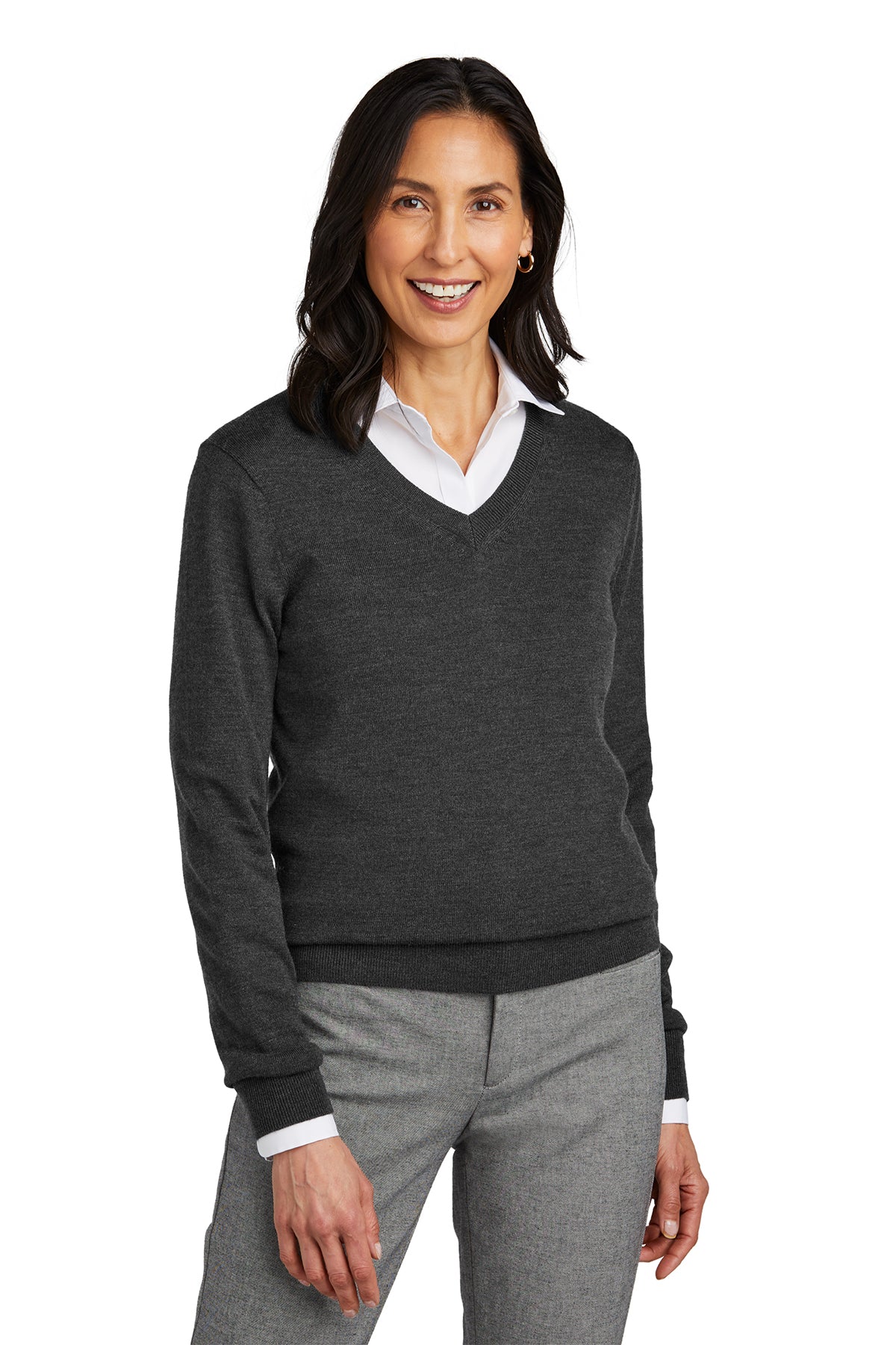 Brooks Brothers® Ladies' Washable Merino V-Neck Sweater (BB18411)