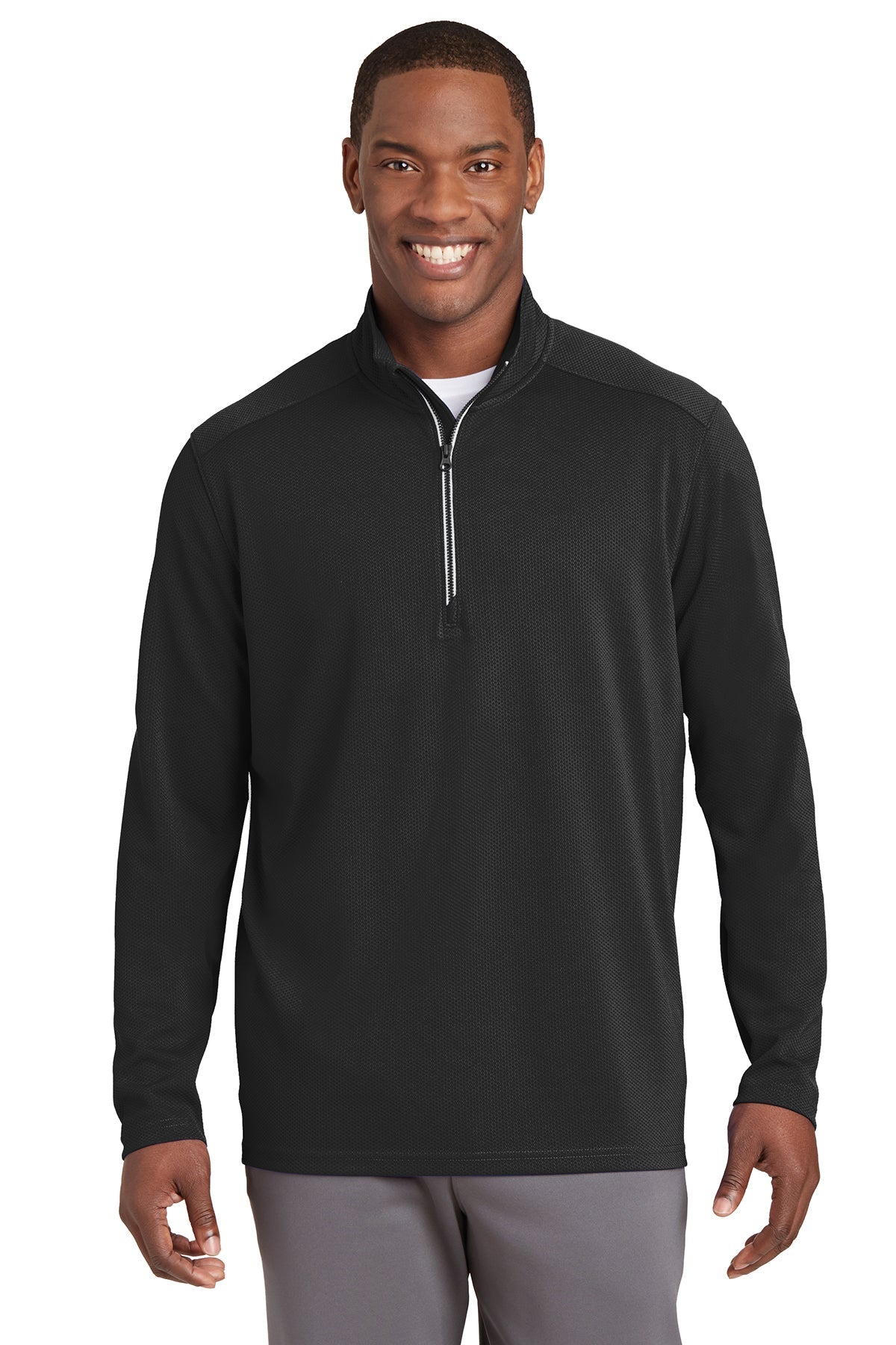 Sport-Tek® Sport-Wick® Textured 1/4-Zip Pullover (ST860)