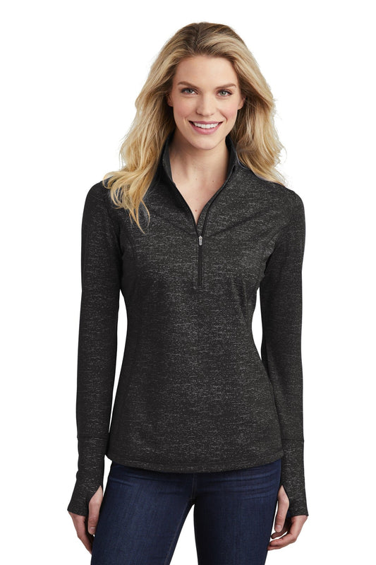 Sport-Tek® Ladies Sport-Wick® Stretch Reflective Heather 1/2-Zip Pullover (LST855)