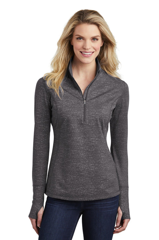 Sport-Tek® Ladies Sport-Wick® Stretch Reflective Heather 1/2-Zip Pullover (LST855)